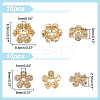 DICOSMETIC 20Pcs 2 Style Brass Micro Pave Clear Cubic Zirconia Fancy Bead Caps KK-DC0001-53-2