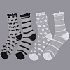 EATCABIN 4 Pairs 4 Styles Nylon Glass Silk Socks for Women Girls AJEW-CN0004-33-6
