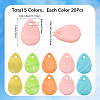 100Pcs 5 Colors Spray Painted Natural Freshwater Shell Teardrop Charms SHEL-SC0001-68-2