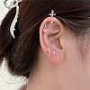 4 Pairs 4 Styles Brass Pave Cubic Zirconia Cartilage Earrings AJEW-BBC0002-50-5