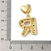 Rack Plating Brass Micro Pave Clear Cubic Zirconia Perdants KK-C067-12G-R-3