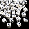 Floral Printed Porcelain Beads X-PORC-Q161-6-1