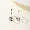 Non-Tarnish Personalized Heat Shape Personalized 201 Stainless Steel Dangle Hoop Earrings for Women FH4458-1