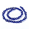 Handmade Evil Eye Lampwork Flat Round Bead Strands X-LAMP-L058-8mm-04-2