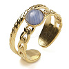 Synthetic Blue Lace Agate Finger Rings RJEW-U027-06G-09-1