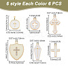 36Pcs 6 Styles Alloy & Brass Enamel Pendants FIND-AR0004-72-2
