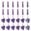 24Pcs 2 Styles Natural Amethyst Pendants G-UN0001-12C-1