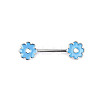 Brass Enamel Deep Sky Blue Flower Barbell Nipple Rings FS-WGE2017-06-1