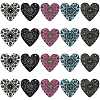 30Pcs 5 Colors Printed Natural Basswood Pendants WOOD-CJ0001-85-8