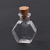Hexagon Dollhouse Miniature Glass Cork Bottles Ornament AJEW-F058-01A-1
