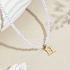 Imitation Pearl with Stainless Steel Pendants Necklaces NJEW-LP0001-51H-G-3
