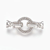 Brass Micro Pave Cubic Zirconia Fold Over Clasps KK-P164-14P-2