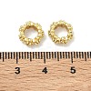 Flower Brass Micro Pave Clear Cubic Zirconia European Beads LS-KK-G557-39G-2
