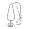 201 Stainless Steel Chakra Lotus Flower Hollow Pendant Necklaces LS-NJEW-K283-29P-2
