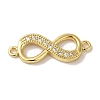 Rack Plating Brass Micro Pave Cubic Zirconia Links KK-P267-23G-02-1