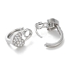 Brass Micro Pave Clear Cubic Zirconia Hoop Earrings EJEW-C121-10P-2