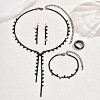 Alloy Rhinestone Tassel Pendant Necklace & Stud Earring & Ring FS-WG7E587-01-4