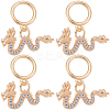 6Pcs Brass Micro Pave Clear Cubic Zirconia Pendants KK-BBC0018-93-6