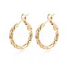 Woven Brass Hoop Earrings EJEW-T047-98G-1