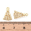 Brass Micro Pave Clear Cubic Zirconia Pendants KK-T077-45G-3