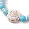 Summer Beach Natural Shiva Eye Shell Bead Bracelets X-BJEW-JB10313-03-4