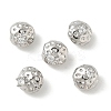 Brass Micro Pave Clear Cubic Zirconia Beads CU-CBA9FFD-10P-1