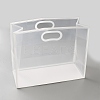 Rectangle Frosted Transparent PP Plastic Storage Bags with Die Hole Handles ABAG-WH0072-004A-1