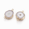 Natural Dyed Quartz Links connectors G-P399-A09-2