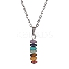 Natural & Synthetic Mixed Gemstone Disc Pendant Necklaces X-NJEW-JN04623-01-1