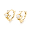 Clear Cubic Zirconia Crown Hinged Hoop Earrings for Women EJEW-P196-29G-1