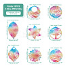 32Pcs 8 Style 430 Stainless Steel Filigree Pendants STAS-BY0001-10-3