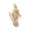 Rack Plating Brass Micro Pave Cubic Zirconia Pendants X-KK-M296-10G-1
