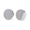 Non-Tarnish 304 Stainless Steel Flat Round Stud Earrings for Women EJEW-I285-12P-1