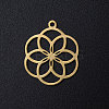 Ion Plating(IP) 304 Stainless Steel Filigree Charms A-STAS-T049-T671-2-1