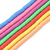 7Strands 7 Colors Flat Round Handmade Polymer Clay Beads CLAY-FS0001-28-3