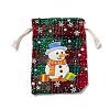 Christmas Theme Rectangle Jute Bags with Jute Cord LS-ABAG-E006-01D-1