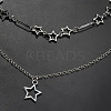 Star Alloy Pendant Double Layer Necklaces for Women FS-WGC0545-01-2