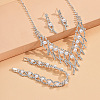 Horse Eye Alloy Crystal Rhinestone & Plastic Pearl Chain Necklaces & Stud Earrings & Bracelets Sets  FS-WG3003B-01-1