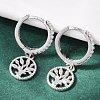 925 Sterling Silver Micro Pave Clear Cubic Zirconia Hoop Earrings for Women EJEW-G427-01P-01-1