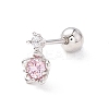 Pink Cubic Zirconia Sakura Cartilage Earrings for Women LS-EJEW-A065-05P-1