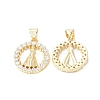 Eco-Friendly Rack Plating Brass Micro Pave Cubic Zirconia Pendants KK-F845-34G-1