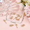 12Pcs 2 Style Brass Micro Pave Clear Cubic Zirconia Beads Pendant KK-BBC0002-96-7