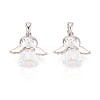 925 Sterling Silver & Austrian Crystal Angel Pendants STER-N016-102P-1