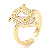 Cubic Zirconia Wide Open Cuff Ring RJEW-A018-01G-3