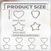 8Pcs 2 Styles 304 Stainless Steel Keychain Clasps STAS-LP0002-23-2