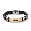 Men's Silicone Cord Bracelet LS-BJEW-M206-02P-1