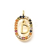 Brass Micro Pave Cubic Zirconia Pendants ZIRC-P123-01G-D02-1