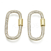 Brass Micro Pave Cubic Zirconia Screw Carabiner Lock Charms LS-ZIRC-N039-008A-NF-1
