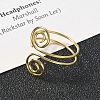 304 Stainless Steel Round Wrap Open Cuff Rings for Women Men RJEW-Z071-02B-G-2