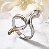 Snake 304 Stainless Steel Open Cuff Rings for Women RJEW-M046-02P-1